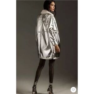 7 For All Mankind Metallic Silver Coat